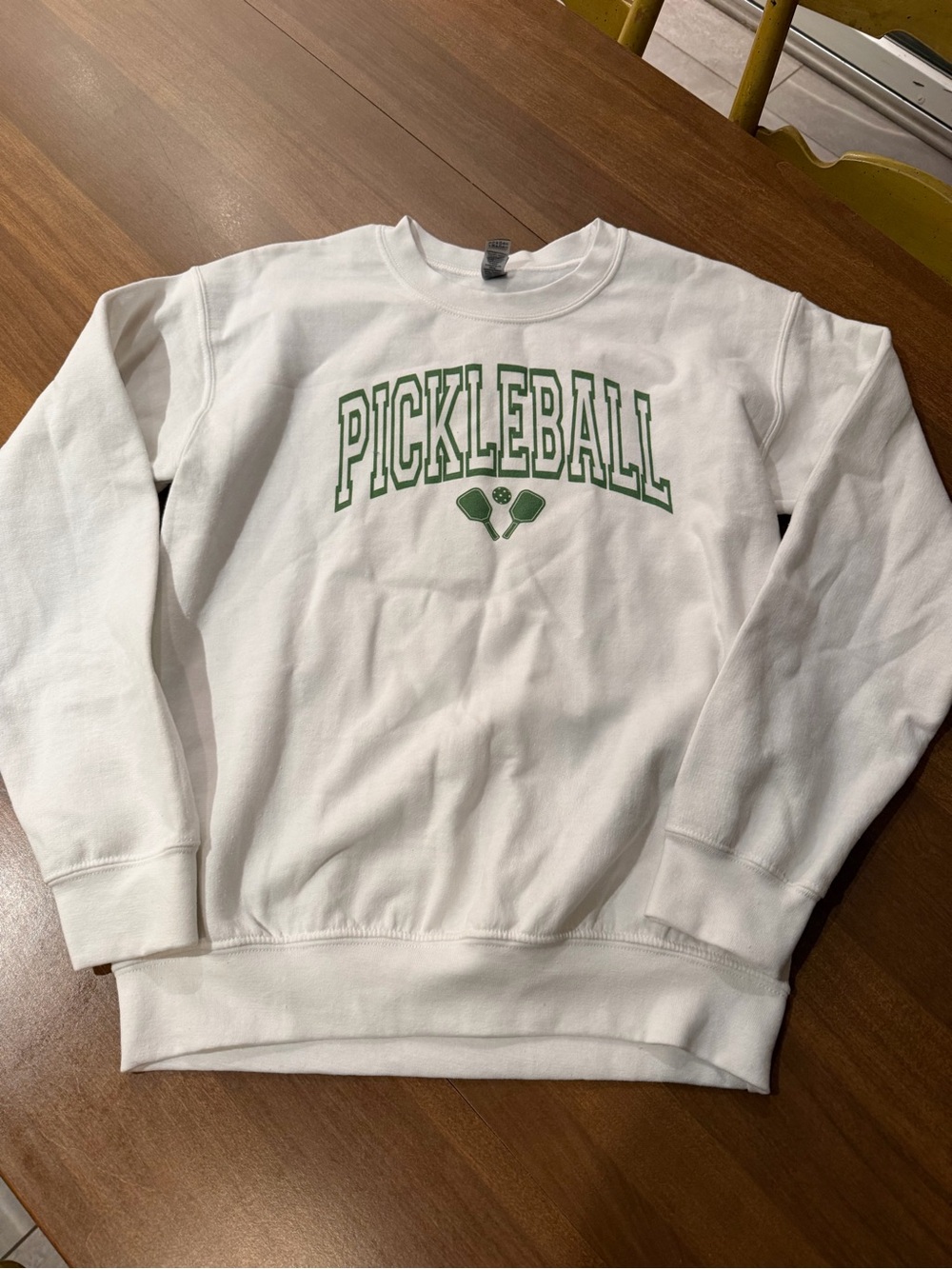 Women’s Gildan White Sweatshirt - Pickleball - Small